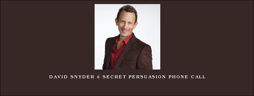 David Snyder – Secret Persuasion Phone Call